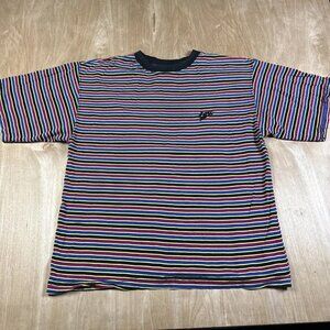 Vintage IOU Mens Striped Short Sleeve Crew Neck T-Shirt Size Large